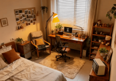 完满适配出租屋需求：淡色系墙面